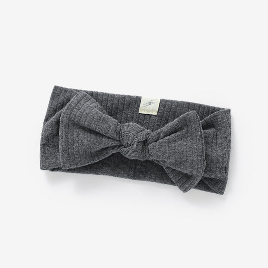 The Orly Bow Headband - Charcoal