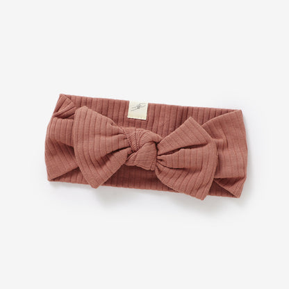 The Orly Bow Headband - Dusty Rose